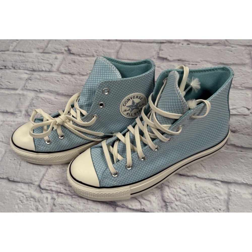 NWB Converse Chuck Taylor All Star Lift High Checkered - Infinity Pool Women's 8 - Picture 1 of 6